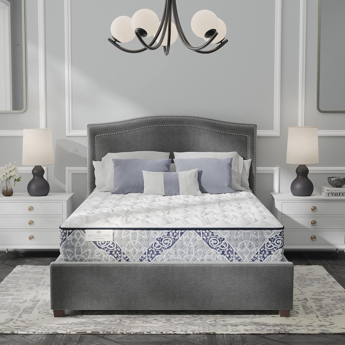 Kingsdown Firm Hybrid Mattress Full Cooling Gel Memory Foam Layer Multi-Layered Motion Isolation Cool Sleep Quilted Top Luxury Mattresses, 13.5-Inch Passions Merridale