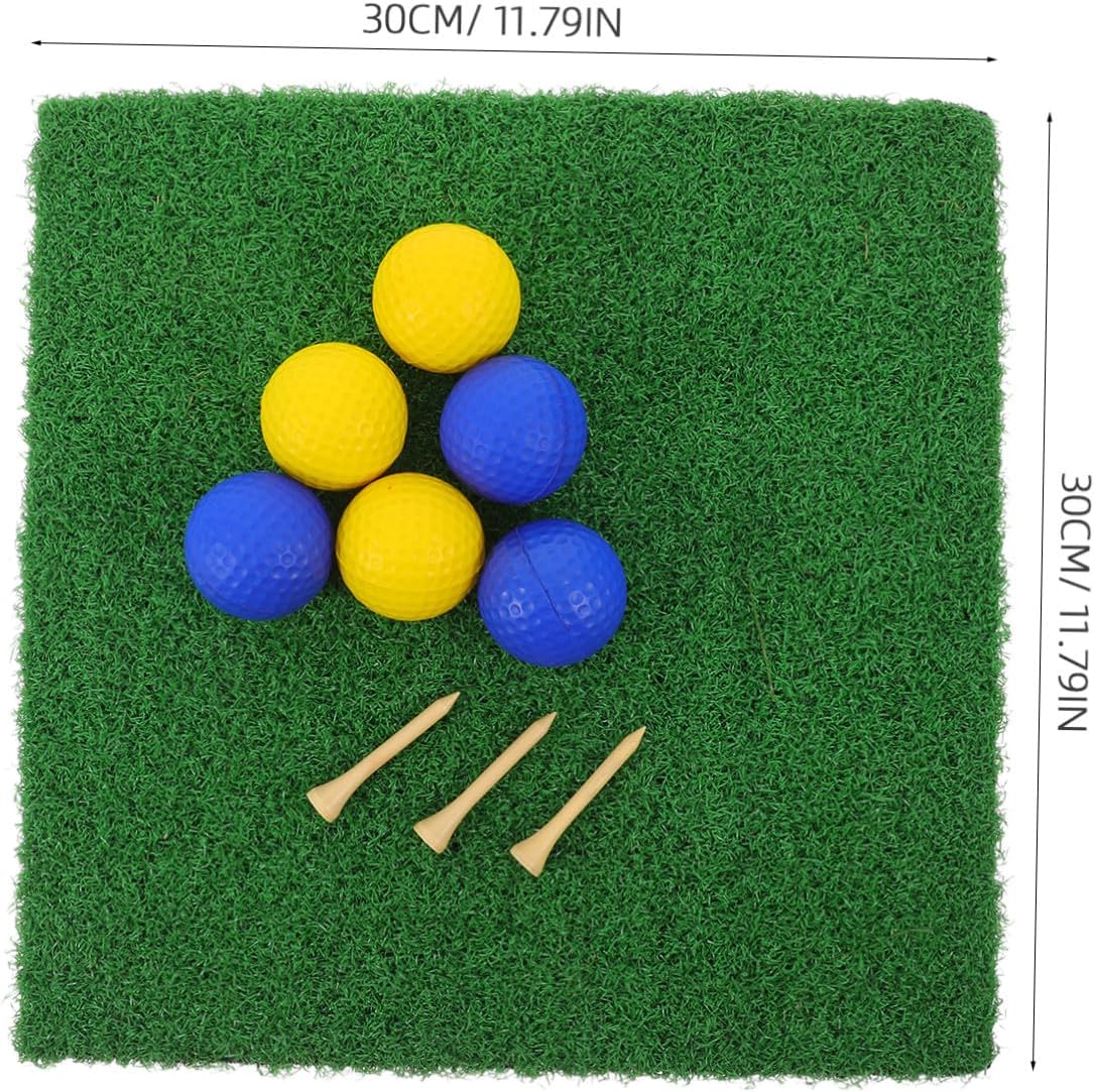 Golf Driving Range Mat with Balls and Tees Thick Non-Slip Base Indoor Outdoor Portable Golf Practice Mat for Backyard Training and Chipping