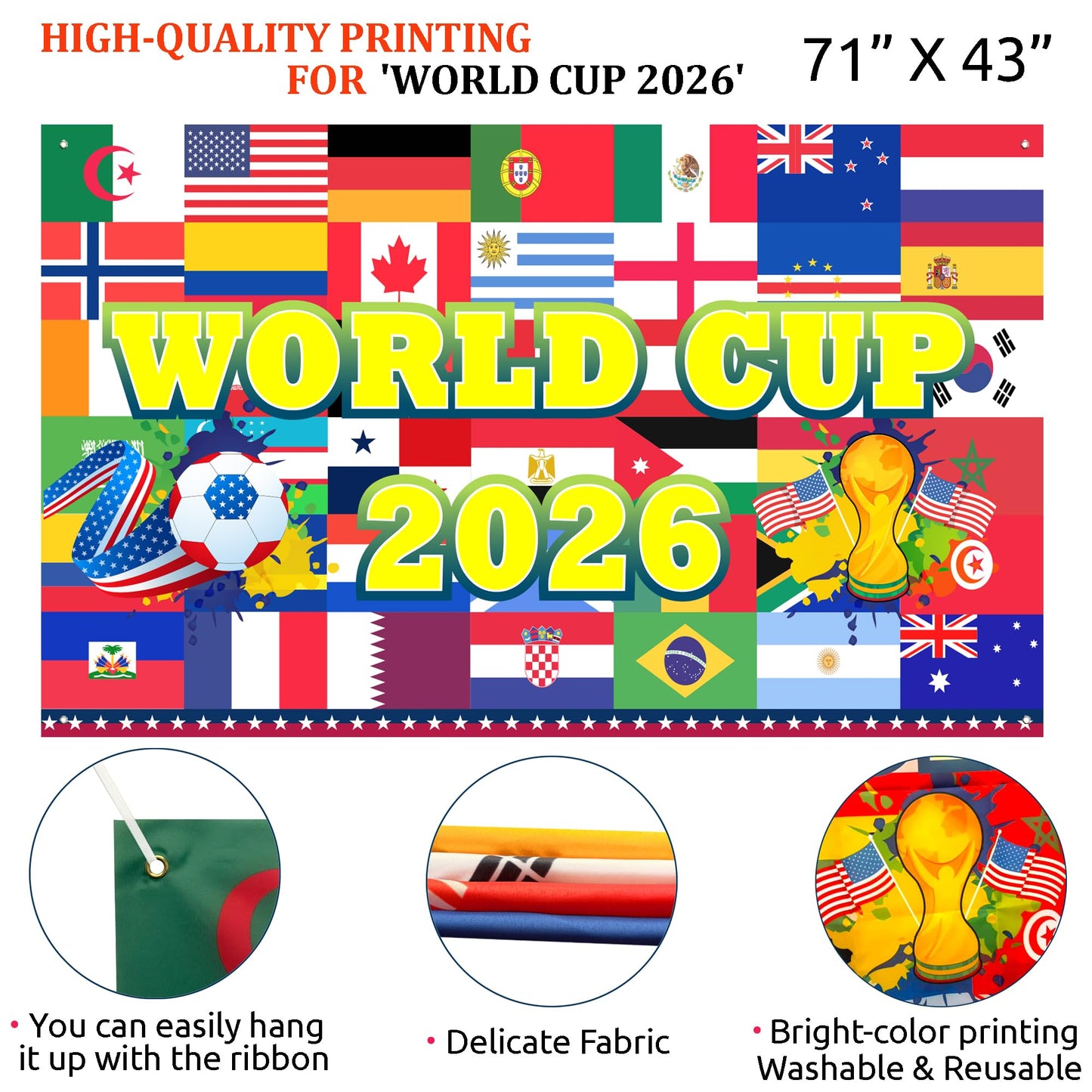 World 2026 Cup,World Party Cup Decorations,154PCS Soccer Balloon Garland Arch Kit with Large Backdrop Banner for World Tournament Cup,Soccer Party Decorations