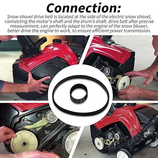 Replacement Black Drive Belt Sets Compatible with Earthwise SN70016 Electric Corded Snow Shovel,SN74014 Cordless Snow Blower(Includes Large Auger Belt and Small Motor Toothed Drive Belt)