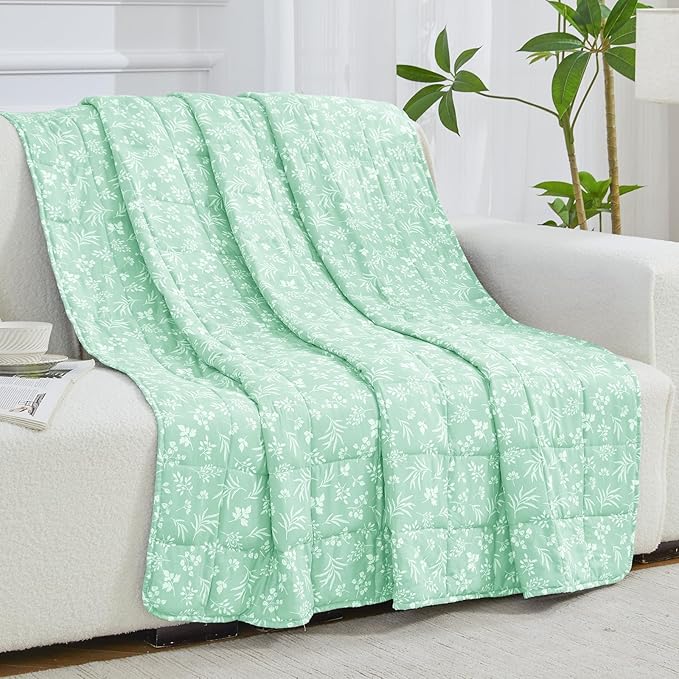 yescool King Size Weighted Blanket for Adults (20 lbs, 80” x 87”, Cyan) Cooling Heavy Blanket for Sleeping Perfect for 190-210 lbs, Breathable Blanket for Adults & Couple All Season, Machine Washable