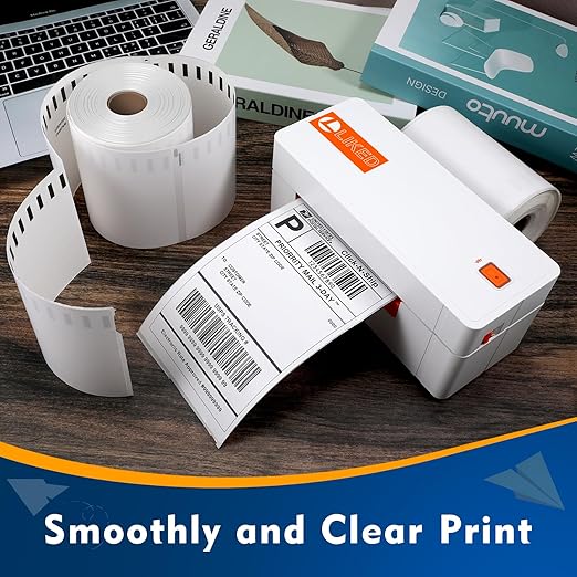 L LIKED 2200 PCS 4"x 6" Thermal Shipping Labels, White Perforated & Strong Adhesive Direct Thermal Labels (220 Labels/Roll), Compatible with DYMO 4XL, Zebra, Rollo,10 Rolls