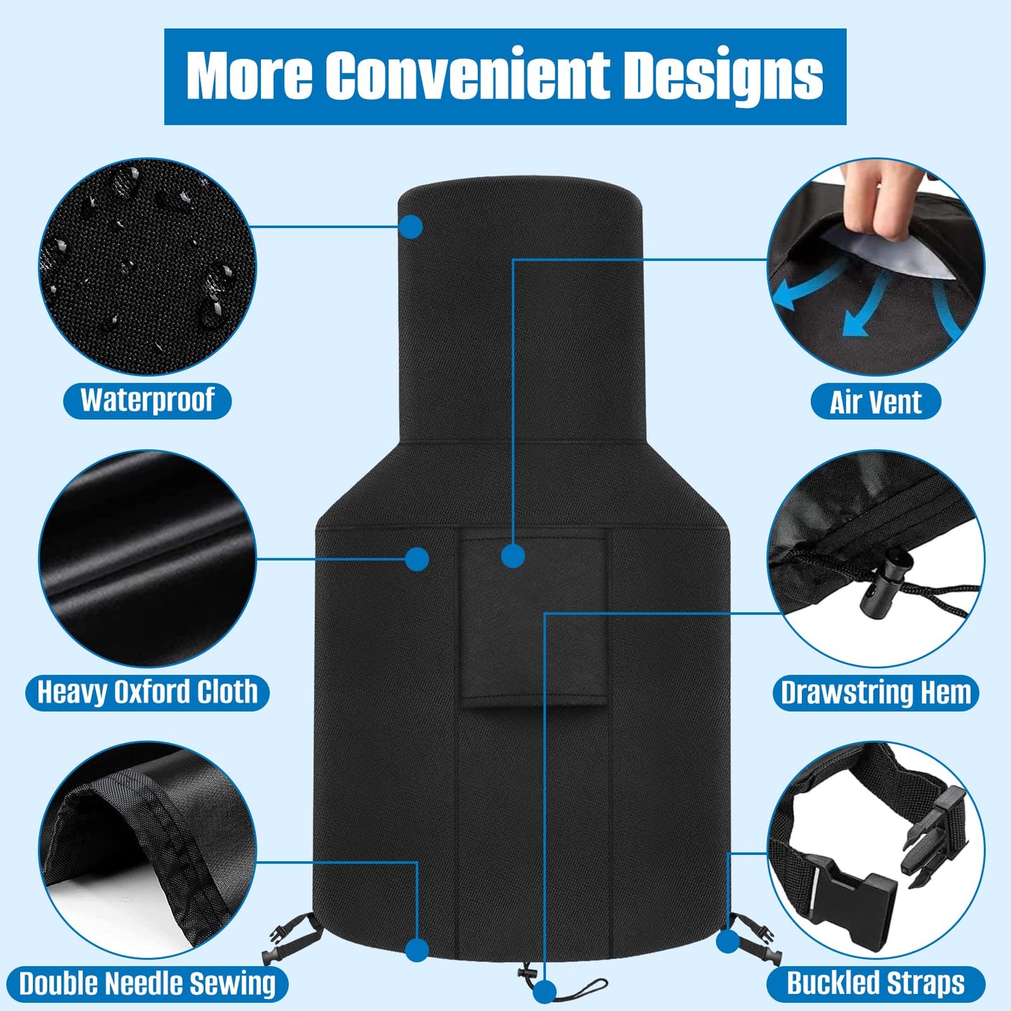 SIRUITON Patio Chiminea Cover - Durable, Weather-Proof Chimineas Fire Pit Cover , Heavy Duty 420D Oxford Water-Resistant chiminea outdoor fireplace Covers