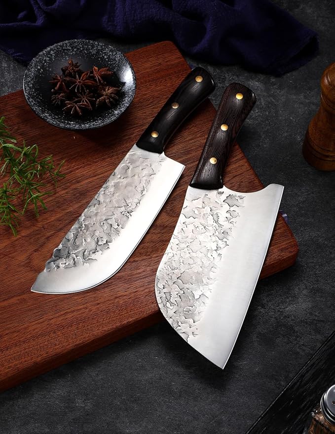 DRAGON RIOT Chef Butcher Knife Set for Meat Cutting with Roll Bag, 12 PCS Japanese Forged Chef Knives Set for Men and Women Gift for Men