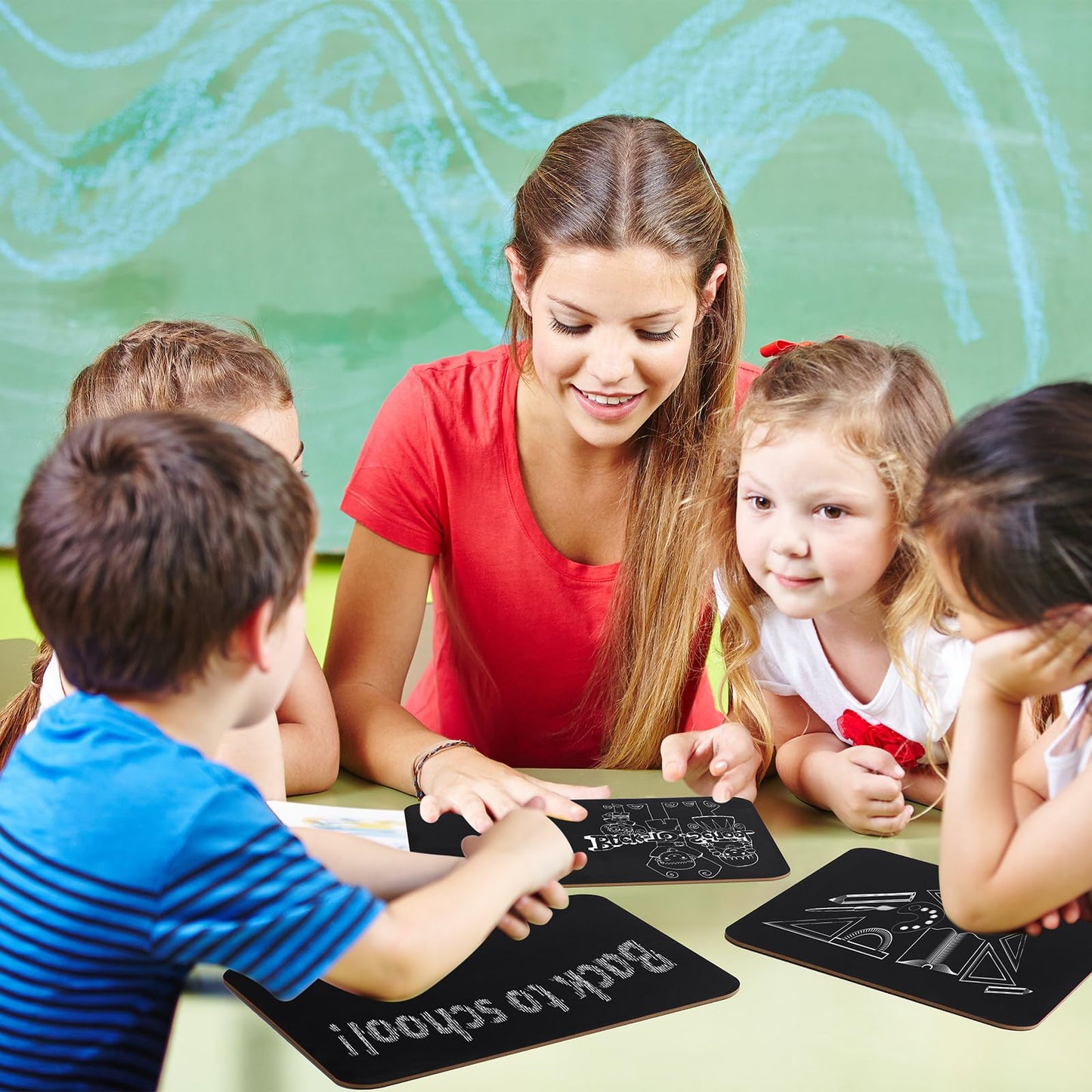 Humyoun 12 Pcs Chalk Board for Kids Bulk 9.5" x 12" Double-Sided Wooden Frameless Chalkboard Sign Blackboard for Kids Student School Classroom Home Office Restaurant Birthday Party Favors