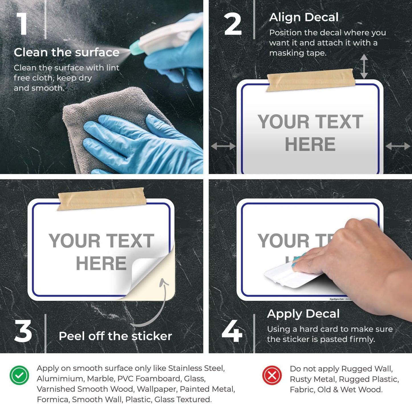 Custom Sign, Personalized Metal Signs, Customize for Office, Business, Workplace, Home, Airbnb, Delivery Blue Signs, 10x7 Inches, 4 Mil Vinyl Decal Stickers Weather Resistant, Made in USA Sigo Signs