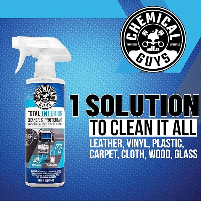 Chemical Guys Total Interior Cleaner & Protectant – Chemical Guys Interior Cleaner, Cleans & Protects Leather, Vinyl, Plastic, Rubber, Glass with a Streak-Free Finish — Cars, Trucks, SUVs, RVs, 32 oz