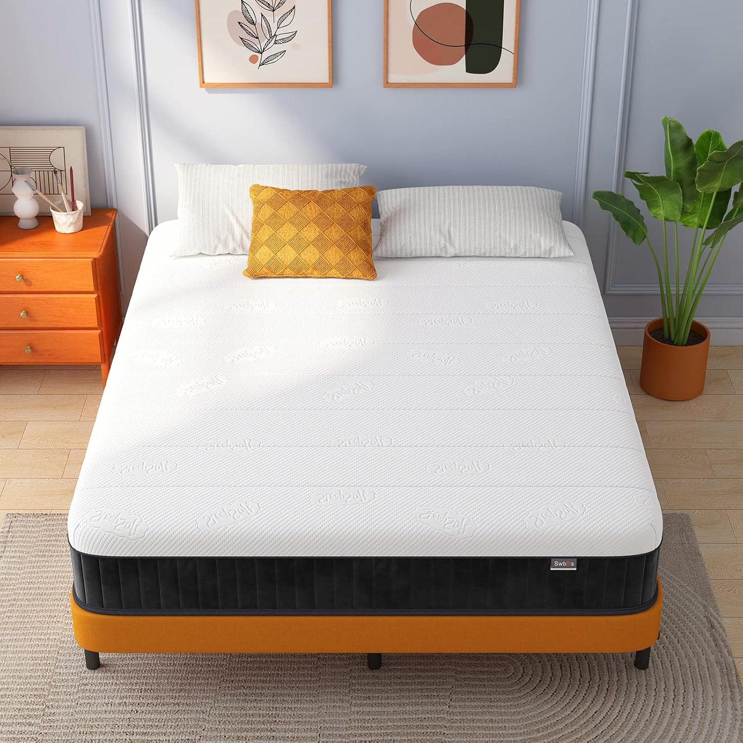 Mattress Queen Size, 10 Inch Firm Queen Mattress Size with Hybrid Queen Bed Mattress in a Box, Pressure Relief & Supportive
