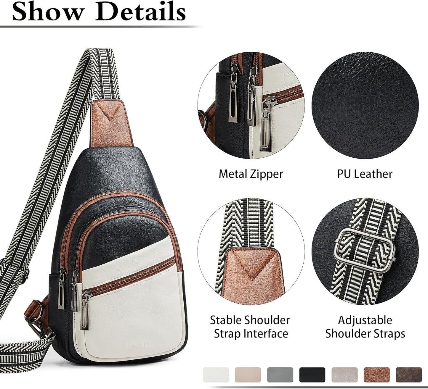 Sling Bag Crossbody Bags for Women Small Cross Body Bag Fanny Packs Chest Sling Purse for Daily Travel Leisure Sport