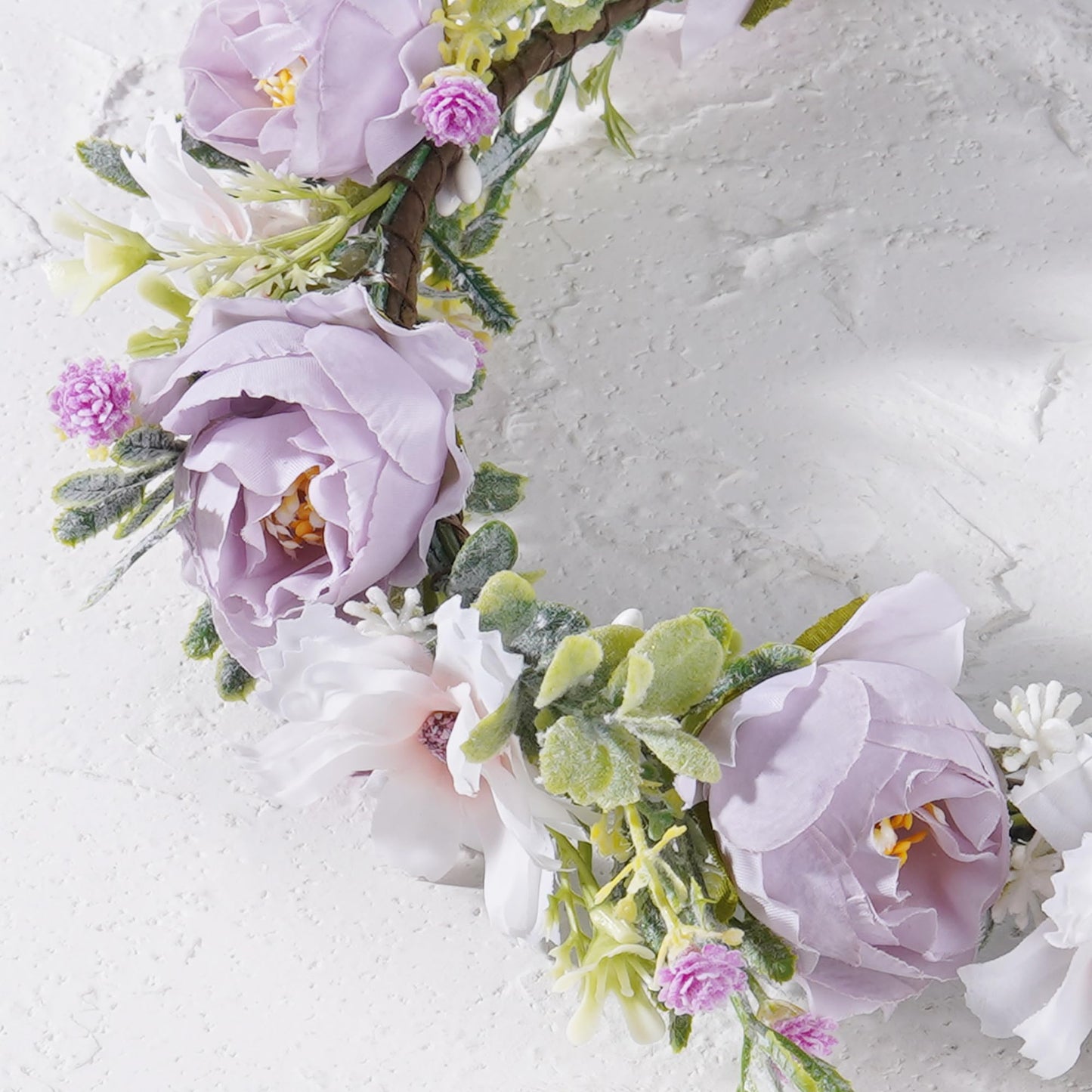 KorViSHOW Fairy Flower Crown Headband, Artificial Purple Rose Floral Headpiece, Boho Bridal Flower Headbands for Women Girls Renaissance Cosplay Wedding Birthday Party Hair Accessories