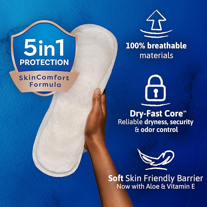 Tena Incontinence Pads, Bladder Control & Postpartum for Women, Moderate Absorbency, Long, Intimates - 216 Count