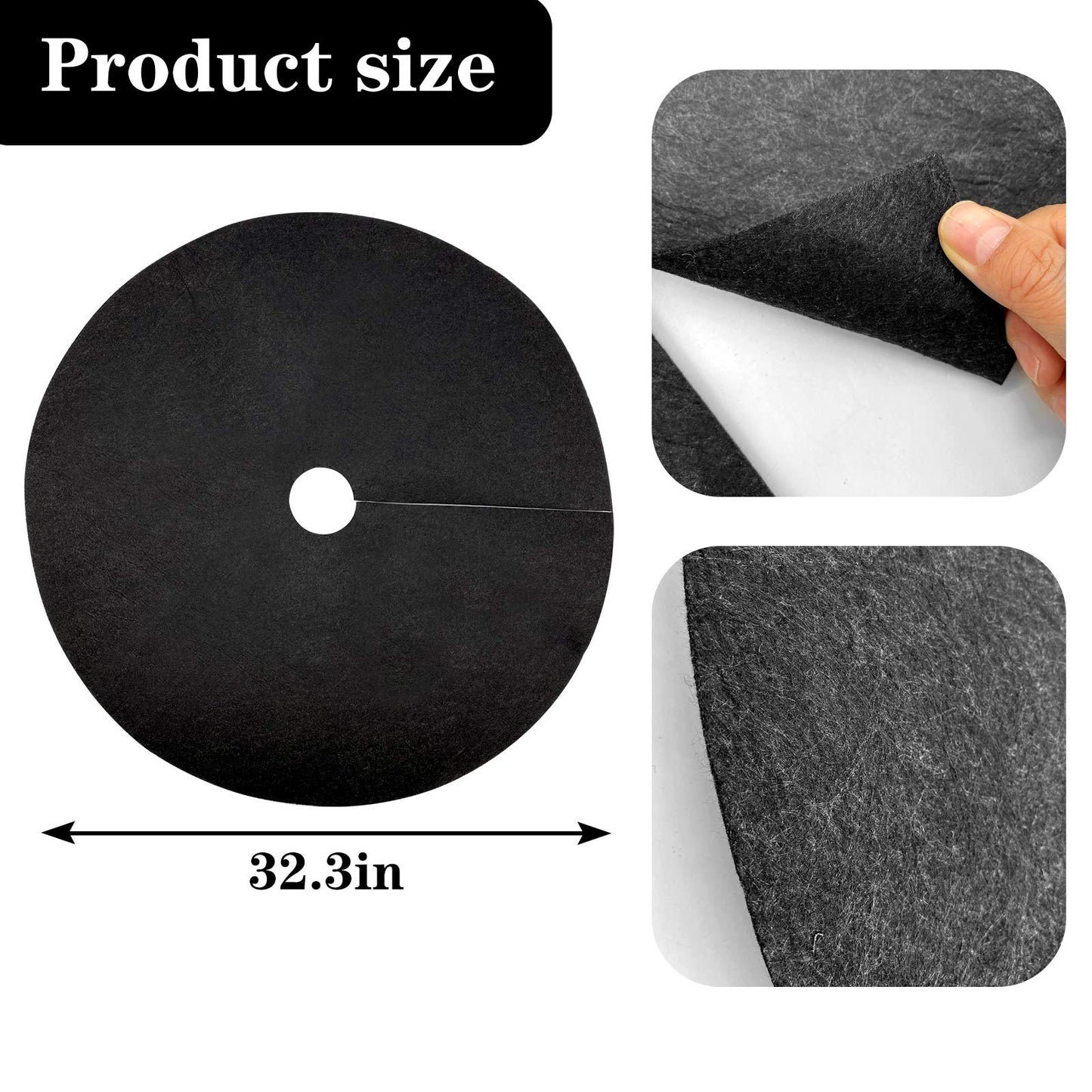 EBaokuup 4 Pack 32.3 Inch Non-Woven Tree Mulch Ring - Degradable Tree Protector Mat, Reusable Tree Weed Barrier Mat for Weed Control Root Protection