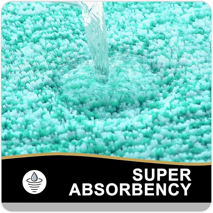 OLANLY Bathroom Rugs 36x24, Extra Soft and Absorbent Microfiber Bath Mat, Non-Slip, Machine Washable, Quick Dry Shaggy Bath Carpet, Suitable for Bathroom Floor, Tub, Shower (Large, Green)