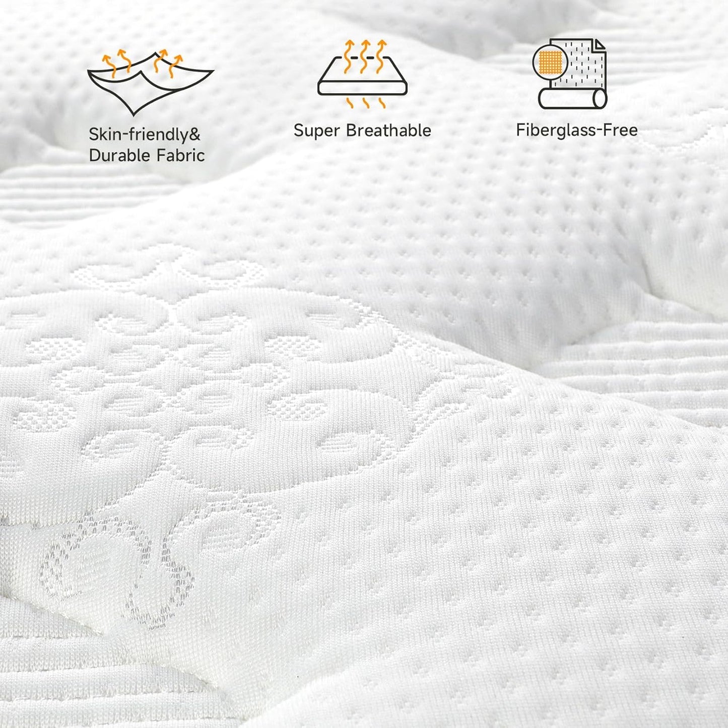 Vesgantti Queen Size Mattress, 10 Inch Innerspring Multilayer Hybrid Mattress, Ergonomic Design with Breathable Foam and Pocket Spring, Tight Top Series Medium Firm Feel