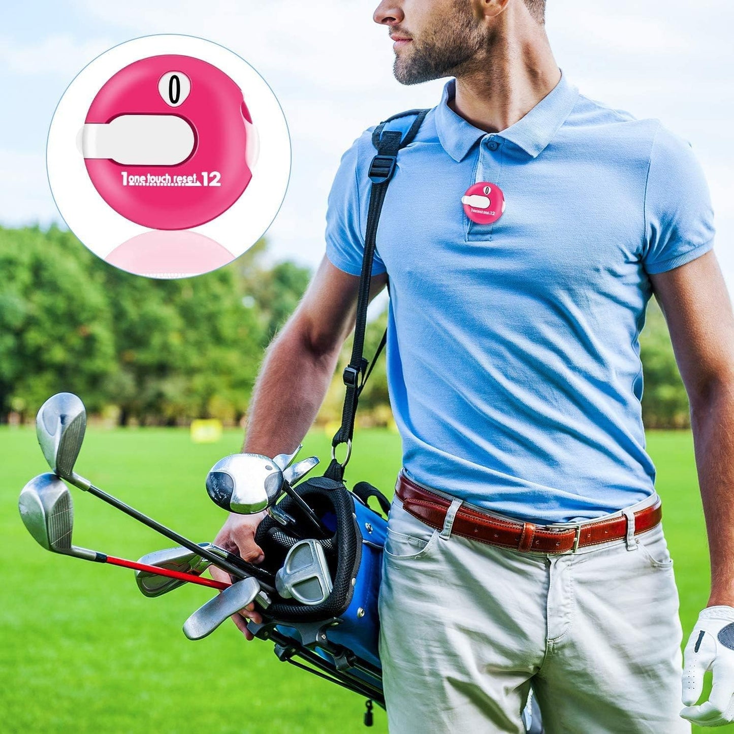 Weewooday 2 Pieces Golf Score Counter Golf Stroke Counter Golf Counter Clicker with One Touch Reset for Golf Game Scorekeeper Outdoor Activities Sport (Black and Red)