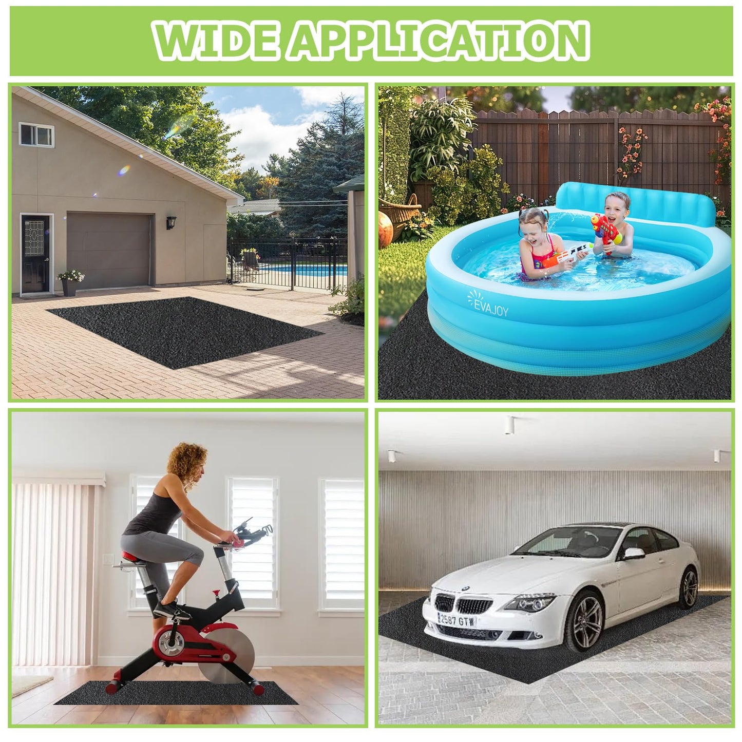 RUNZEG Outdoor Storage Shed Floor Mat, 8.2*10.2FT Waterproof Washable Garden Flooring Pad with Non Slip Backing, Soft Furniture Patio Covering Carport dust Oil Mat-Tool Shed, Storage Shed Not Included