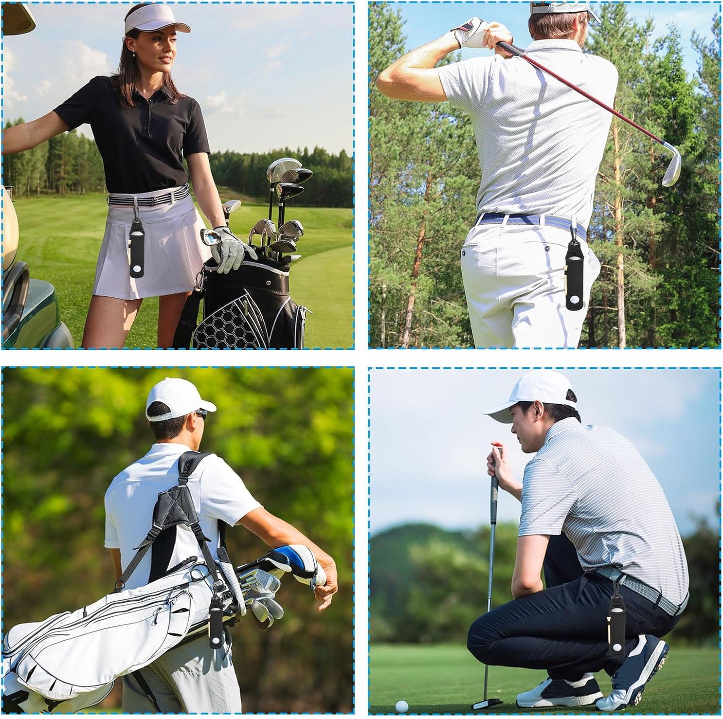 PATIKIL Golf Ball Carry Bag, Golf Tee Holder Pouch Portable Neoprene Golf Ball Holder with Clip for Men and Women Storage Gifts
