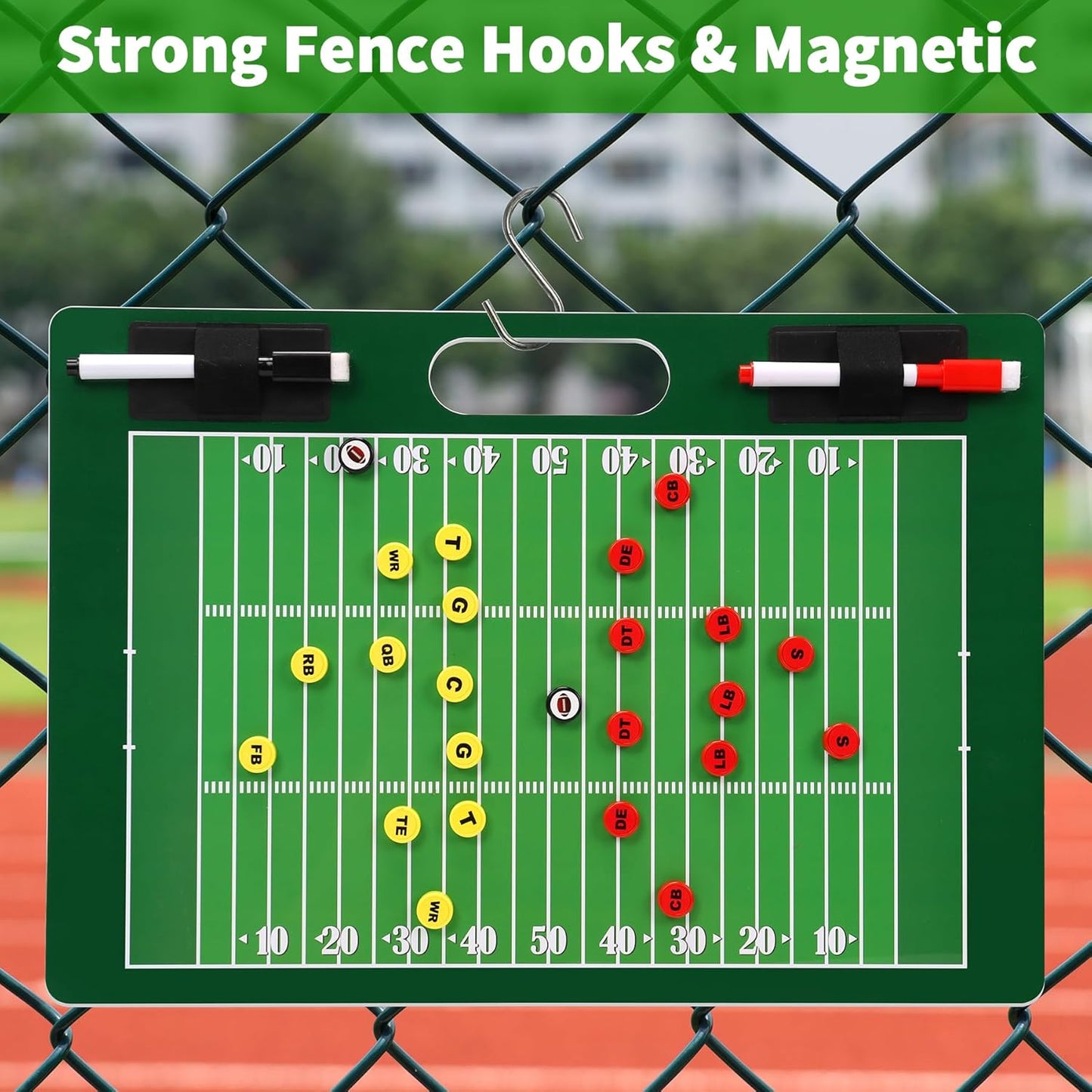 R2Depot Magnetic Coach Marker Boards, Dry Erase Double-Sided Coach Lineup Clipboard, Coaches Gift, Fit for Basketball, Football, Soccer, Baseball