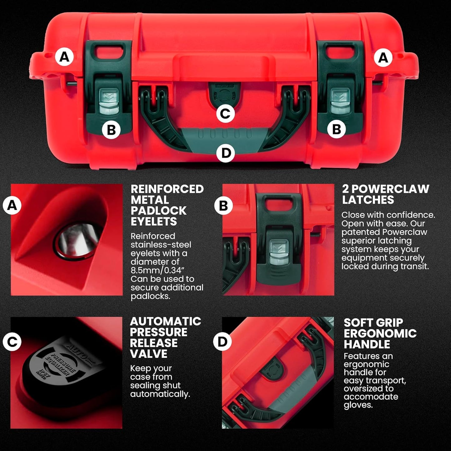 NANUK 920 Pro Photo Kit – Waterproof Travel Camera Hard Case with Padded Dividers & Lid Organizer, 16.7” x 13.4” x 6.8”, Dustproof & Impact-Resistant, Airline Carry-On Approved – Red