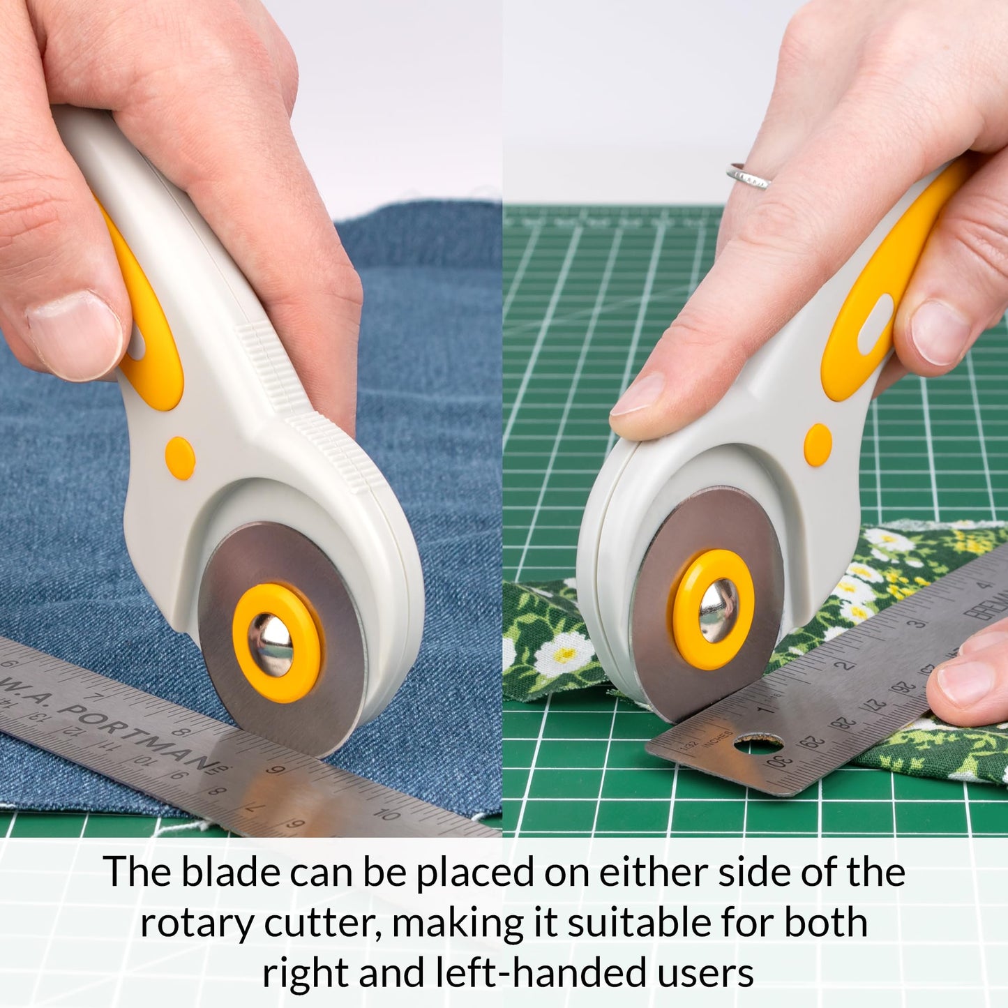 WA Portman Self Healing Cutting Mat & Rotary Cutter for Fabric Set – 9x12 Sewing Cutting Mats for Crafts with 45mm Fabric Cutter Wheel & 5 Rotary Blades – Quilting & Sewing Supplies Kit