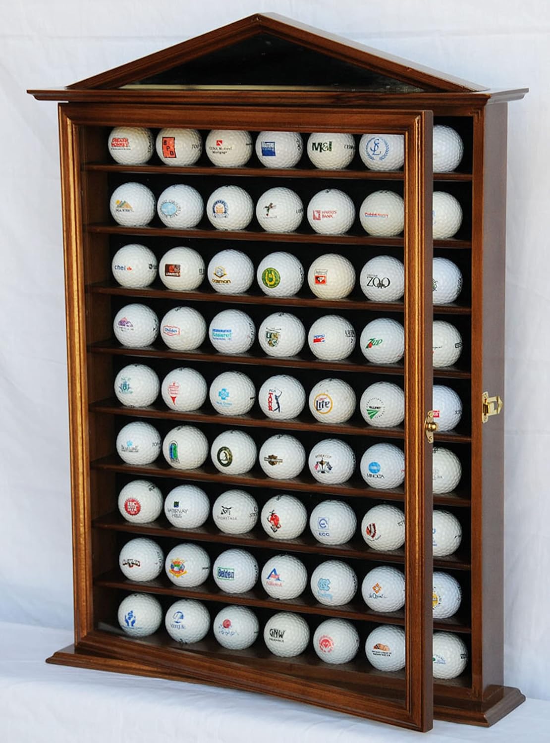63 Golf Ball Designer Display Case Cabinet (Cherry)