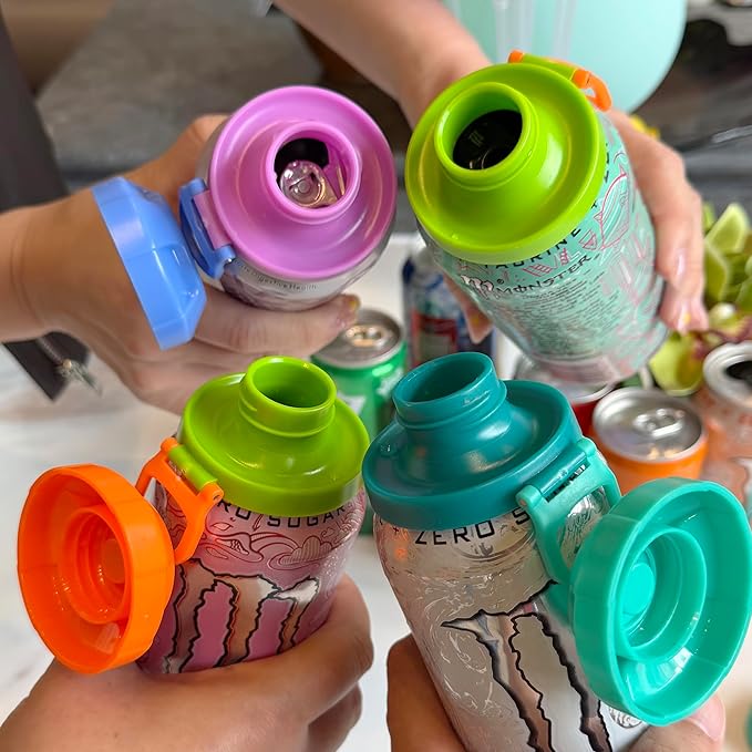 4 Pack Magnetic Soda Can Lids – Reusable Airtight Can Covers, BPA-Free, Easy to Use, Keep Drinks Fresh & Bug/Dust Free, Fits Standard Cans, Great for BBQ, Beach & Party.