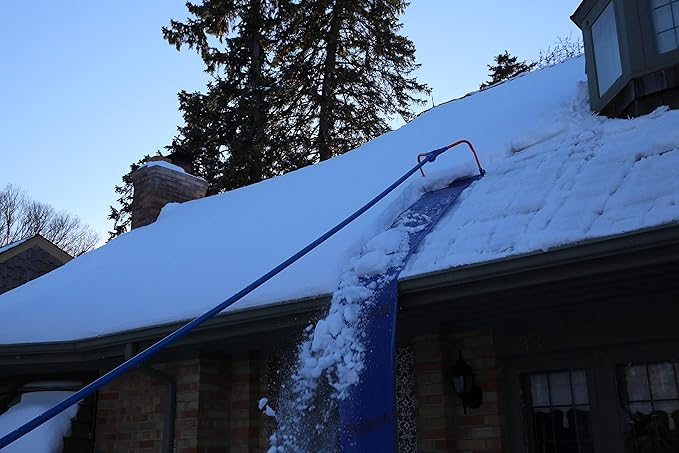 Avalanche! AVA750, Easy and Quick Snow Roof Rake for Snow Removal, Heavy-Duty Slide, Cut and Tear Resistant, Built-in Wheels Prevent Damage, Made in The USA, AVA750