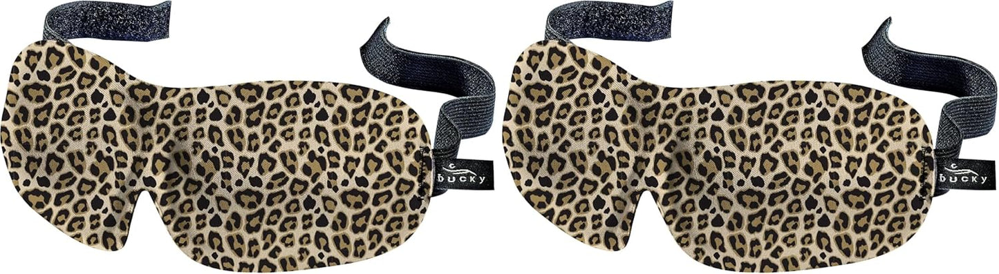 Bucky 40 Blinks No Pressure Printed Eye Mask for Travel & Sleep, Leopard, One Size (Pack of 2)