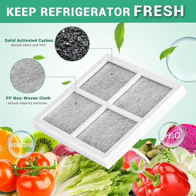 6 Pack Refrigerator Air Filter Replacement, Compatible with LG LT120F and Kenmore Elite 469918, 9918, ADQ73214402, ADQ73214403, ADQ73214404, LMXS30776S