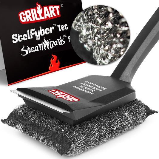 GRILLART Grill Brush Bristle Free, SteamWizards [Ultra Safe & Efficient] Grill Cleaner Brush for All Grill Grates, Replaceable Head BBQ Grill Brush for Outdoor Grill, Grill Accessories, Gifts for Men