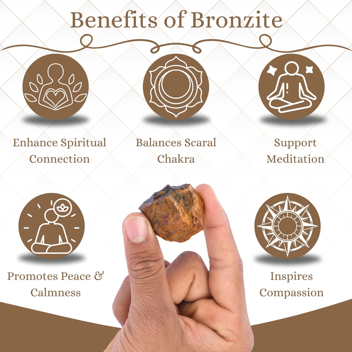 ANAYA AGATE Bronzite 2 Pcs Raw Crystals Rough Gemstones w/Authenticity Card, Velvet Pouch - Large 1.25–2.0" Raw Stones for Tumbling, Cabbing, Polishing, Cutting Natural Healing Crystals for Home Decor, DIY Stones