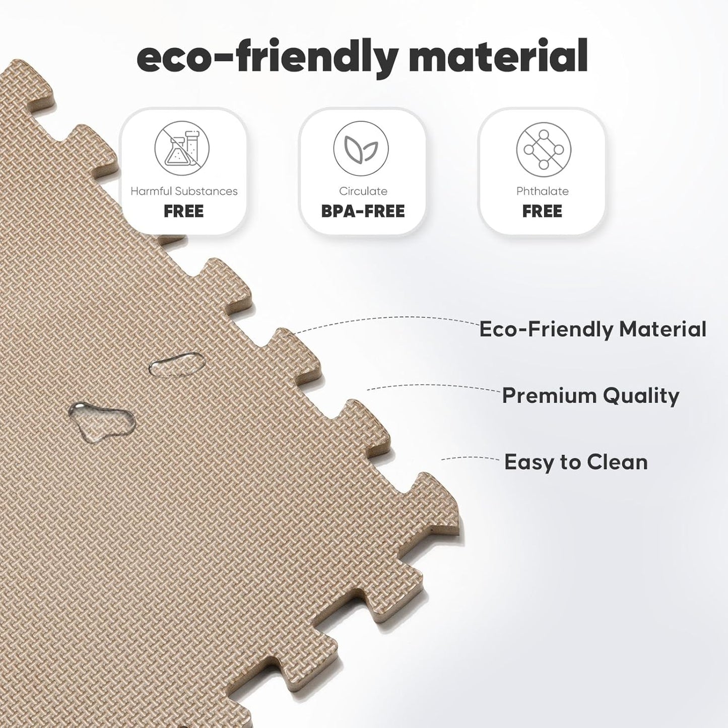 Home Gym Mat, Puzzle Exercise Mat, EVA Interlocking Foam Floor Tiles for Home Workout Equipment and Kids' Play Areas - Blue, 24 in x 24 in x ½ in - (Brown, 32 Pack(128 SQ FT))