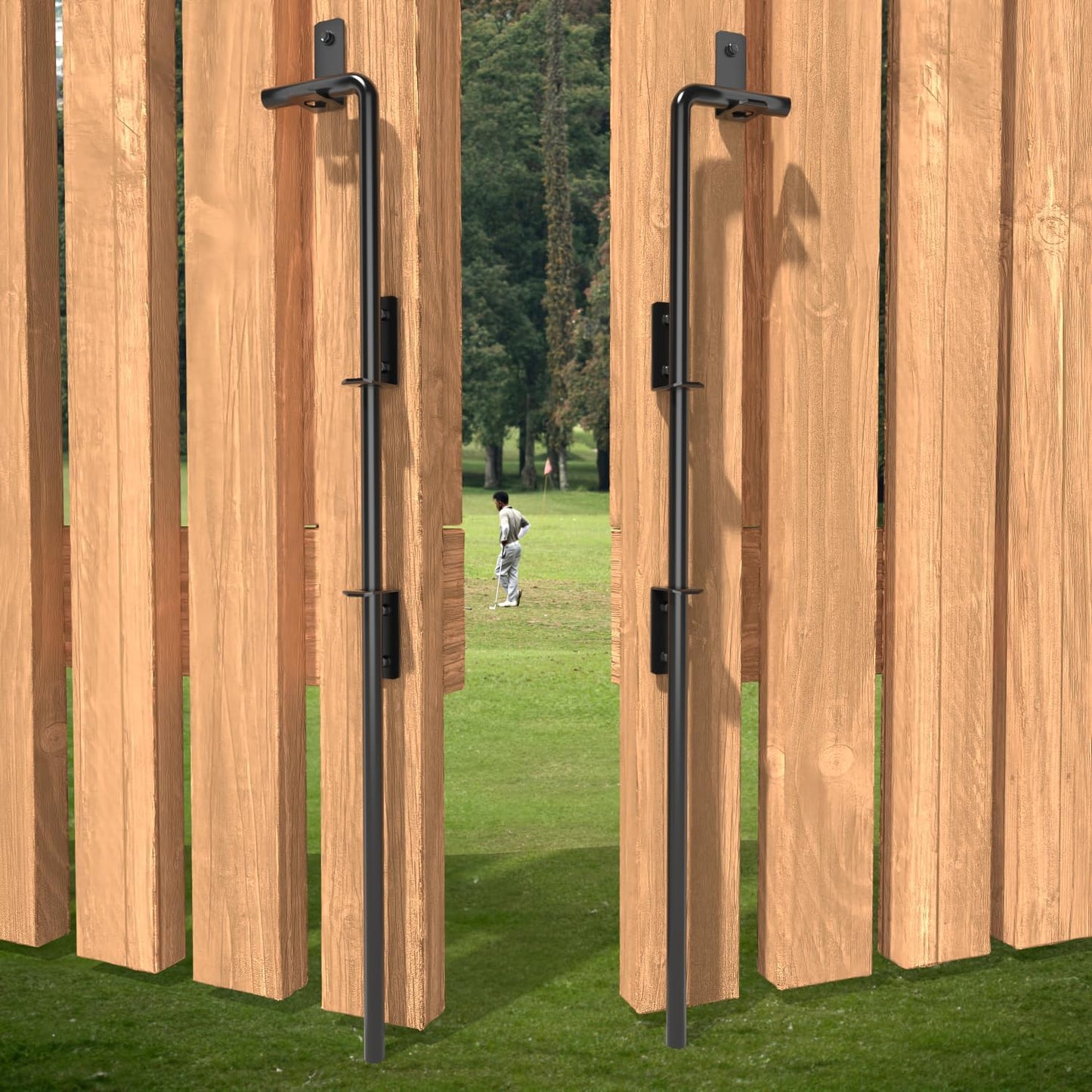 36" Cane Bolts for Gates Ground Gate Latch for Wooden Metal Gates, Gate Stopper Hardware - Heavy Duty Drop Rod, Safe and Secure, Corrosion Resistant (2 Pack)