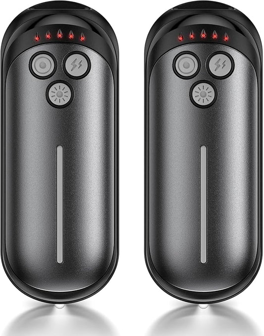 Rechargeable Hand Warmers 2 Pack, 6000mAh Electric Hand Warmer Rechargeable, 2 in 1 Portable Hand Warmers with AI Smart Chips, Outdoor, Hunting, Camping for Family for Christmas