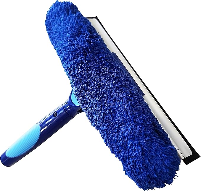 Bring It On Cleaner 20 Foot Reach Extension Pole Plus Squeegee & Window Washer Telescopic Pole for Window Cleaning Extension Pole for Cleaning Windows