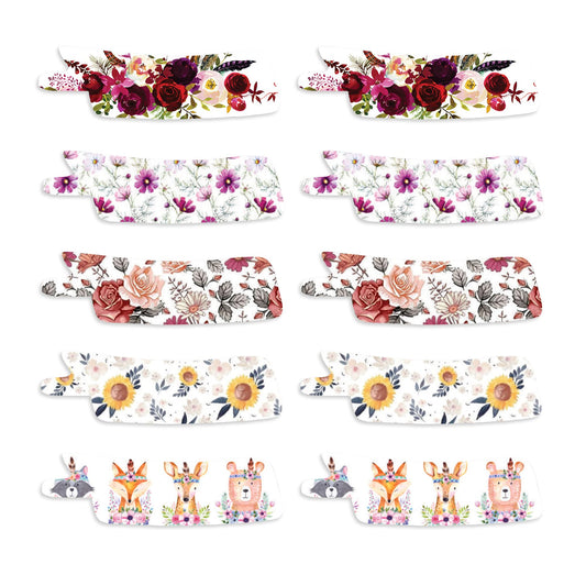 Nasogastric or Oxygen Tube precut Adhesive Tape Floral Mix x 10 Pack. (Right Side)