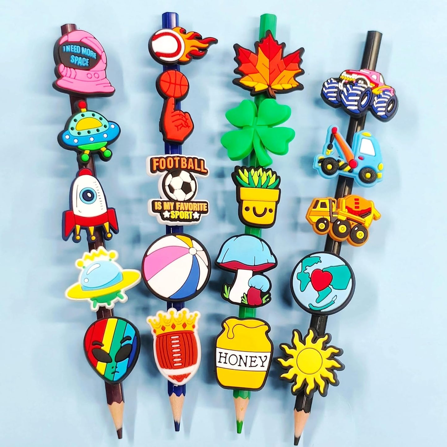 Wholesale 1000Pcs Random Pencil Topper Decoration,Mixed Tons of Different Themes,Lot Cute Pencil Charms Bulk for School Reward/Small Business