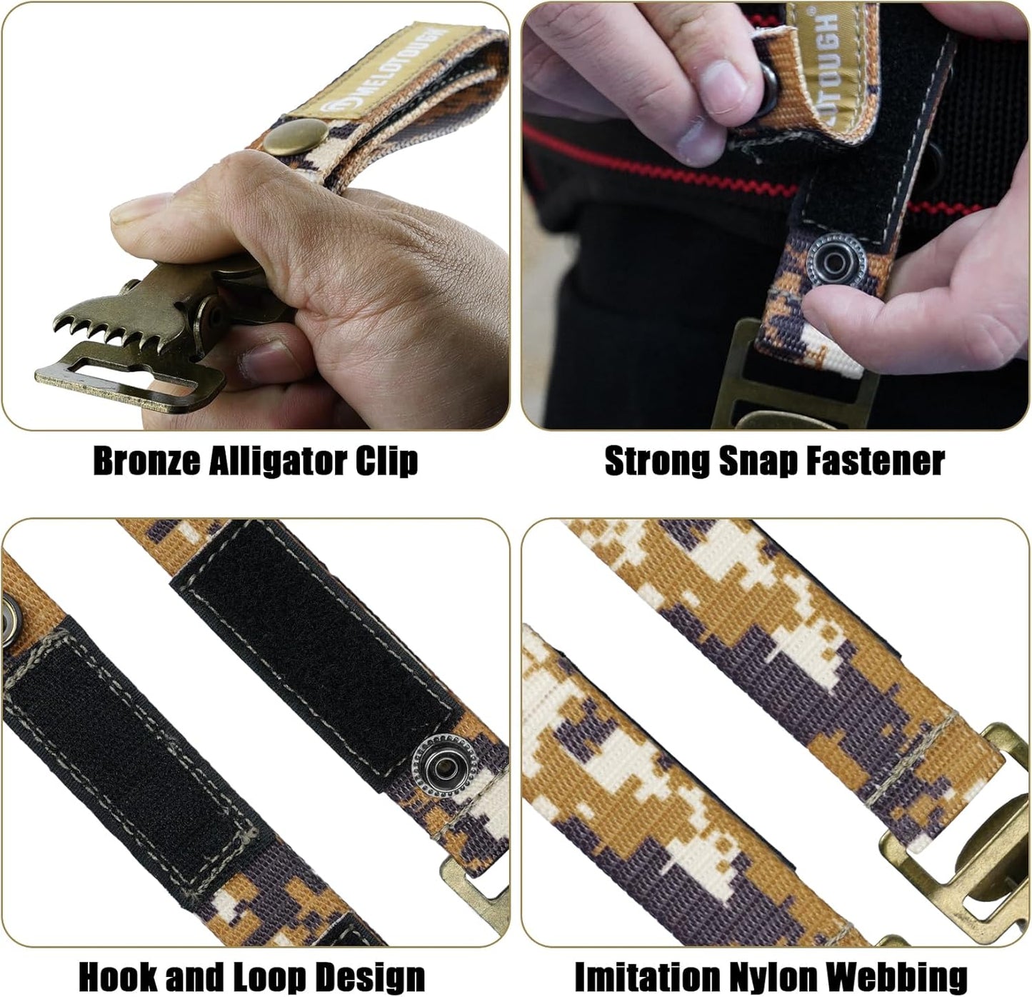 MELOTOUGH Glove Clip Tactical Glove Clips Work Glove Holders Strap with Alligator Clip for Tool Belt,Tool Bag,Tool Backpack