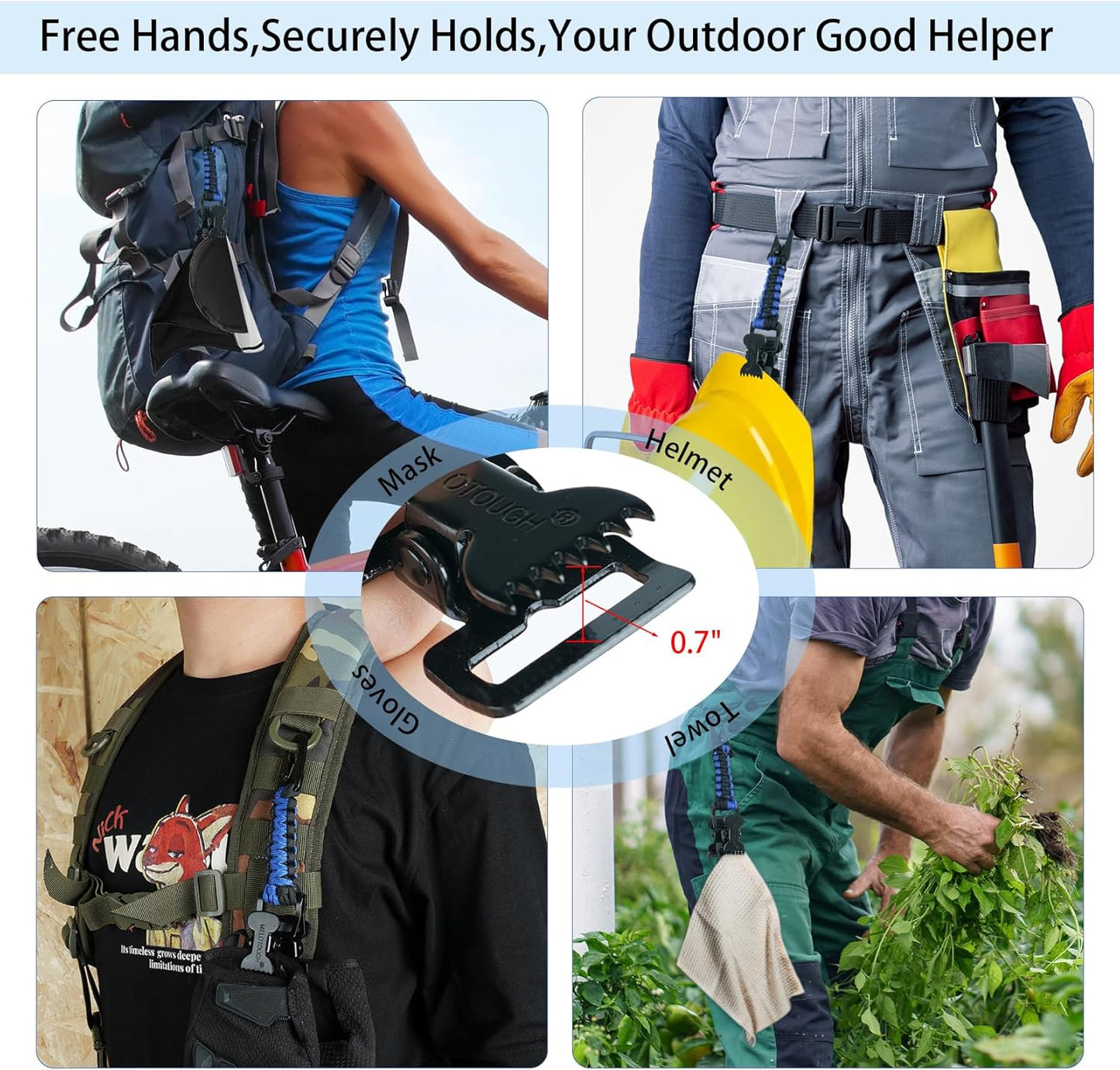 MELOTOUGH Glove Clips Tactical Glove Clip Paracord Work Glove Clip Holder with 2 Alligator Clips for Tactical Backpack,Tool Belt,Outdoor Accessory