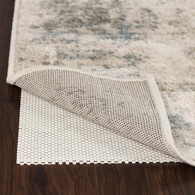 Superior Rio Reversible Rug Pad, Non-Slip, Non-Skid, Thick Mesh Design, Floor Protector, Padding, Furniture Gripper Mat, Slide Stopper, Foam Grip, Polymer Coated Polyester, 8' x 11', Cream