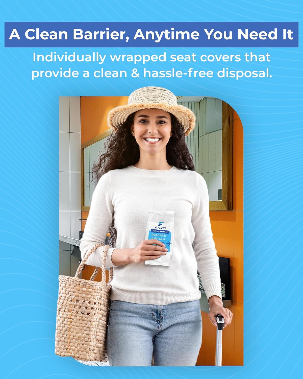 Disposable Toilet Seat Covers for Travel – Waterproof, Tear-Resistant XL Toilet Liners with 2 Layers of Protection – Individually Wrapped Travel Size Toiletries - 10 Count (1 Pack of 10)