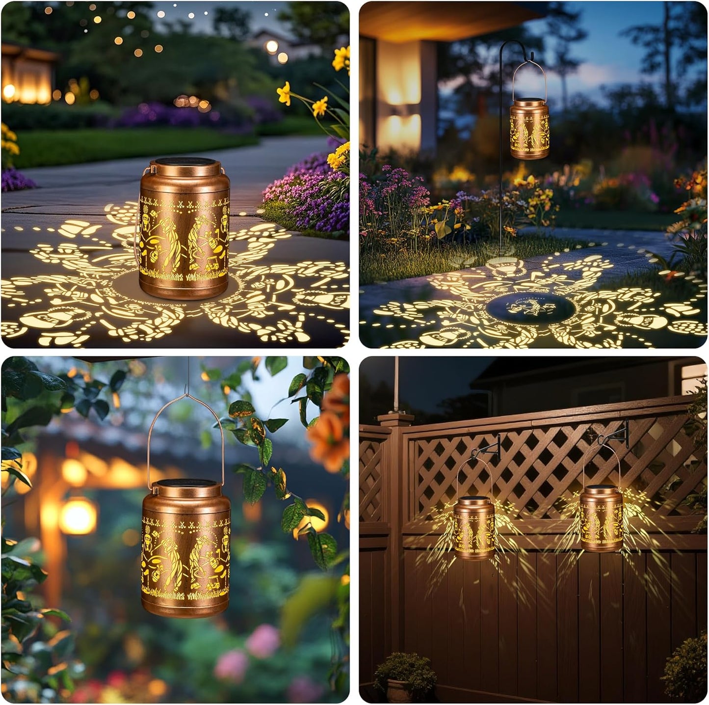 Livinlarge Golf Solar Lanterns Outdoor Waterproof,Hanging Solar Lights,Birthday Gifts for Women,Men,Mom,Mothers Day Gifts,Garden Decor for Outside,Patio,Outdoor,Yard,Lawn,Balcony,Gifts for Golf Lovers