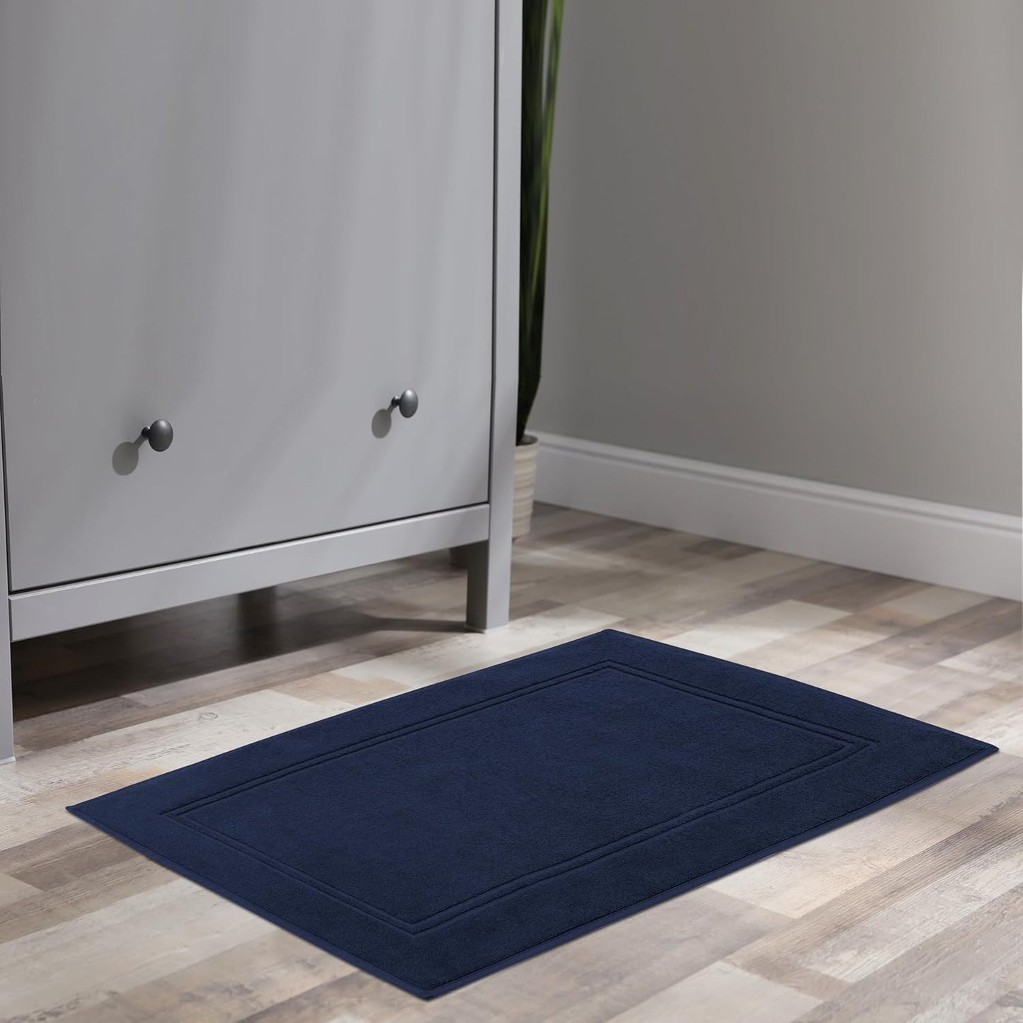 Tens Towels Pack of 2 Bath Mats 100% Cotton, 20 x 32 Inches, Super Absorbent, Hotel Quality Premium Floor Towels, Luxurious, Soft & Quick Dry, Not a Bathroom Rug, Navy