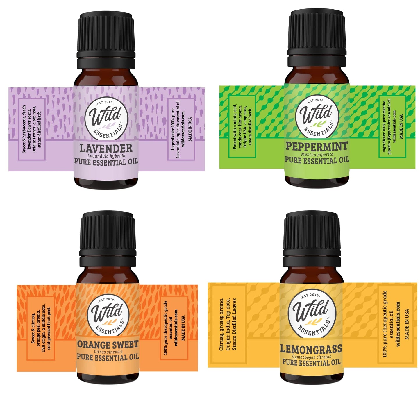 Wild Essentials Open Lotus Flower Necklace Essential Oil Diffuser Kit, Lavender, Lemongrass, Peppermint, Orange Oils, 12 Refill Pads, Aromatherapy Gift Set, Customizable Color Changing, Perfume