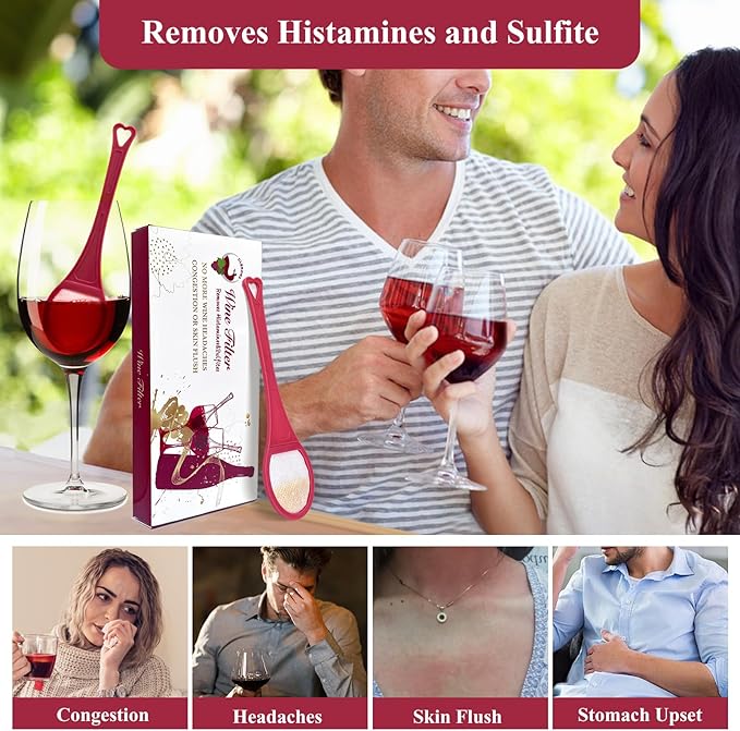 Clerona Wine Filters, the Wine Purifier, Sulfite and Histamines Remover - Naturally Eliminate Allergies & Sensitivities (Pack of 32)