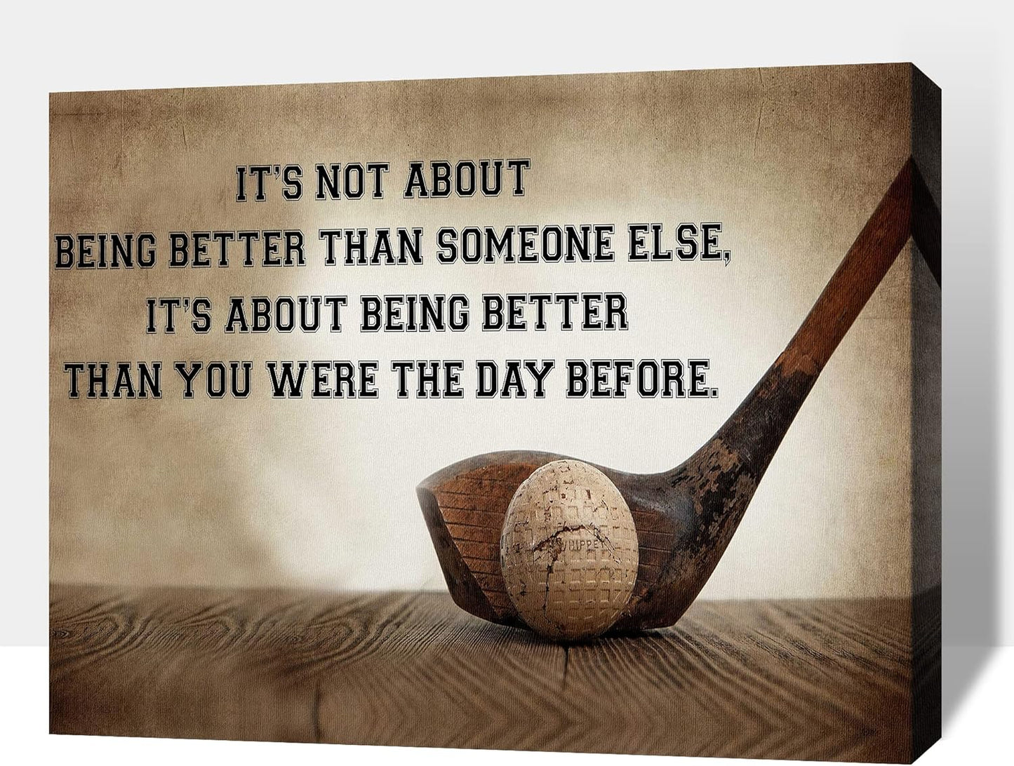 GUTTATY Golf Wall Art, Inspirational Quote Vintage Golf Pictures Posters Canvas Print Wall Decor for Golfer's Man Cave Home Ofice Ready to Hang (32x48 Inches)
