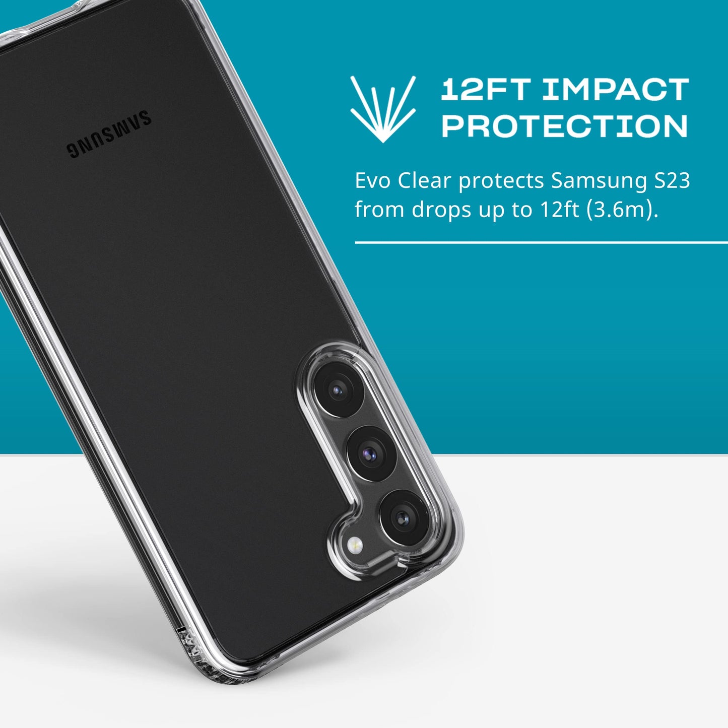 Tech21 Evo Clear For Samsung Galaxy S23 - Anti Yellowing Scratch Resistant With 12Ft Drop Protection Clear Phone Case