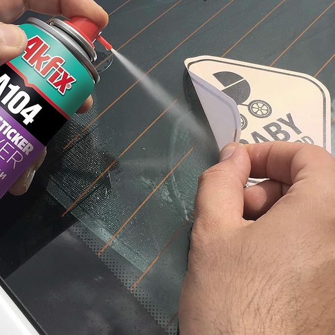 Akfix A104 Sticker Remover Spray - Cleaning Labels on Wood, Glass & Plastic - Safe Decal Remover for Tape, Residue, Gum and Stain Marker, Glue Eraser with Citrus Oil Spray | 6.7 Oz. 1 Pack