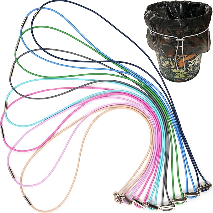 Garbage Can Bands 8Pcs Trash Can Bands Adjustable Large Rubber Bands Fits 8-33 Gallon Trash Cans for Kitchen Home Office School Garbage