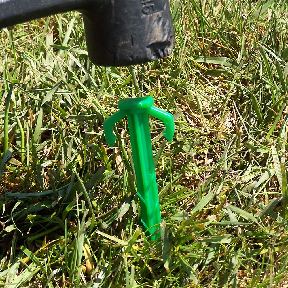 Made in U.S.A. Heavy Duty 6 inch Garden Stakes - Stronger Holding Power vs Metal Landscape Stakes Biodegradable Over Time (No More Rusting Metal) (6 inch, 500, Stakes)